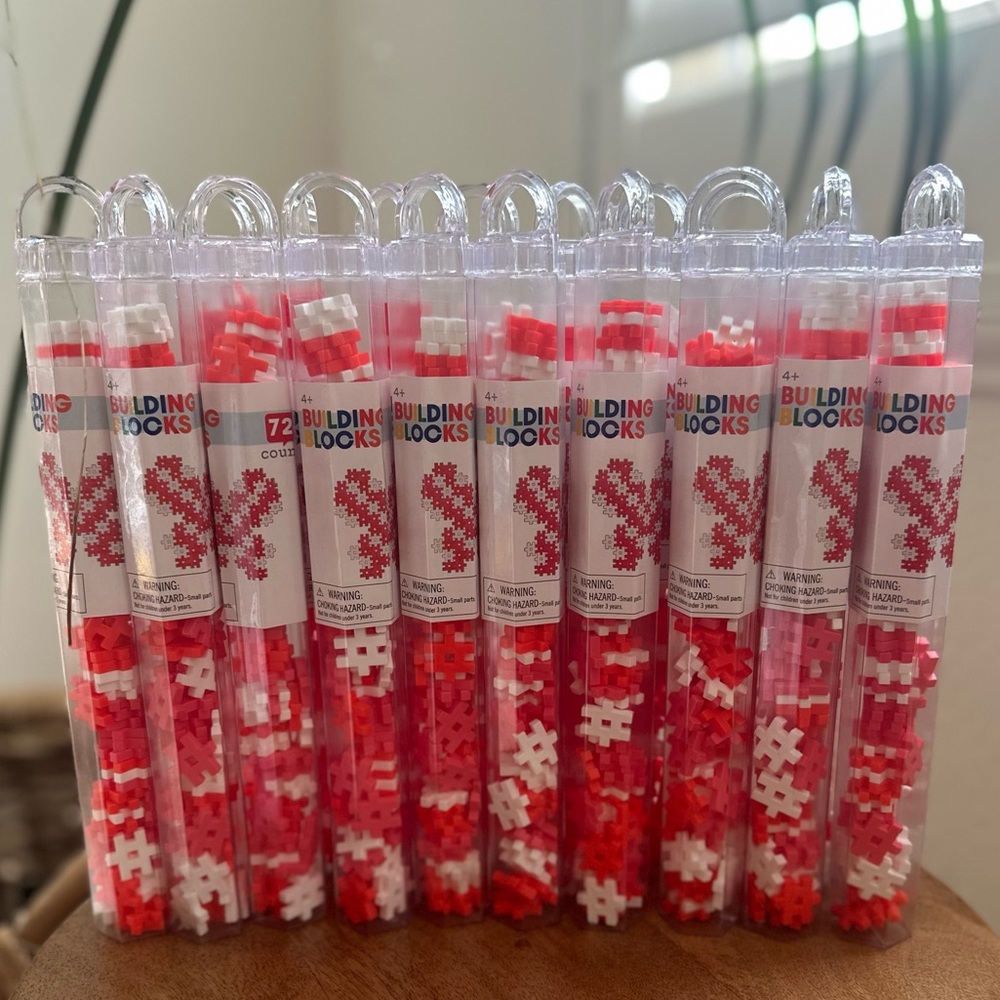 Target dollar spot puzzle building blocks pink red white Valentine’s Day…